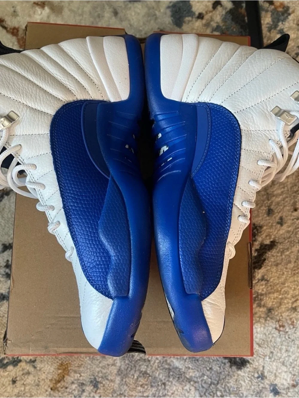 Jordan 12 white / game royal blue